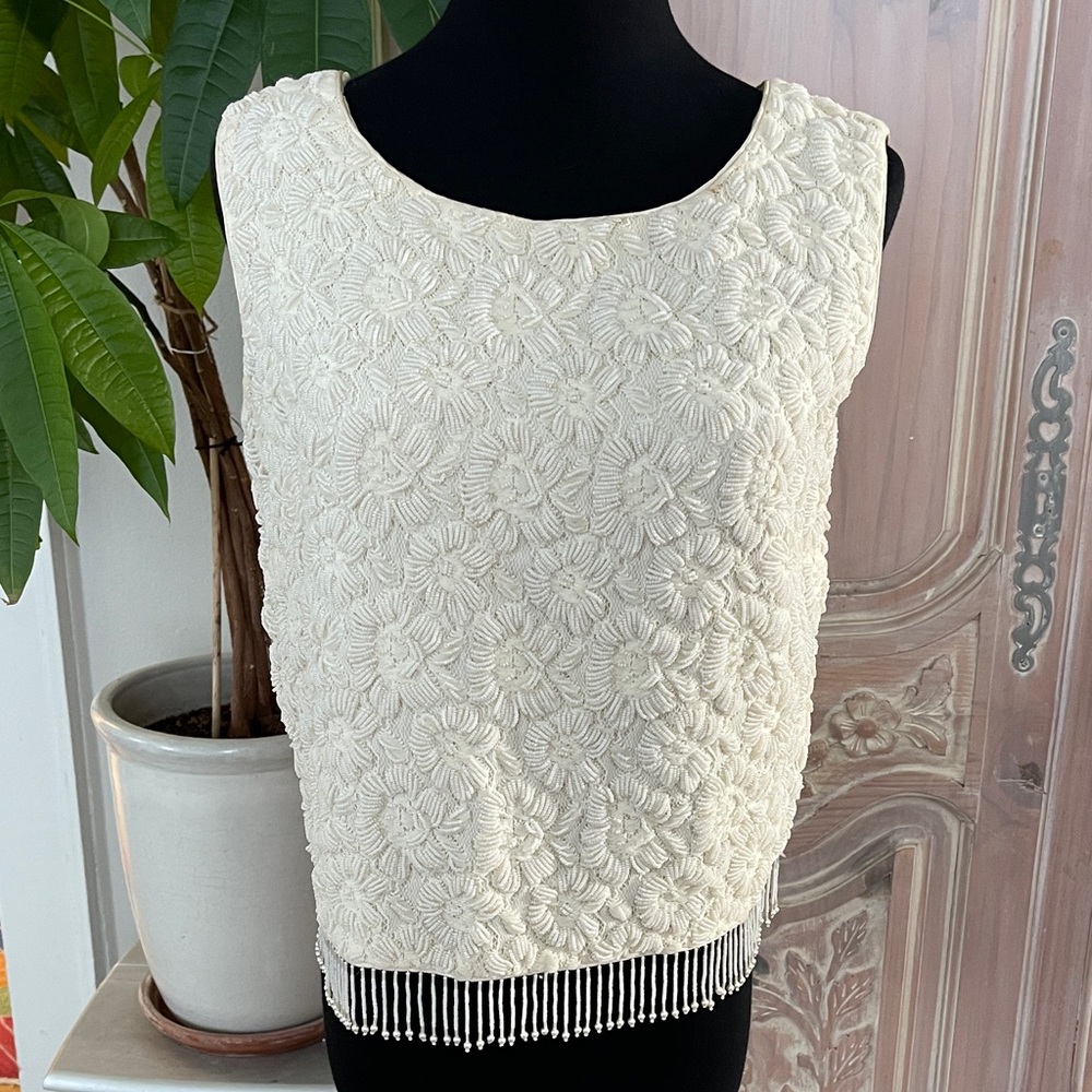 🤑 Stunning Vintage 1960’s Beads Embellished Top